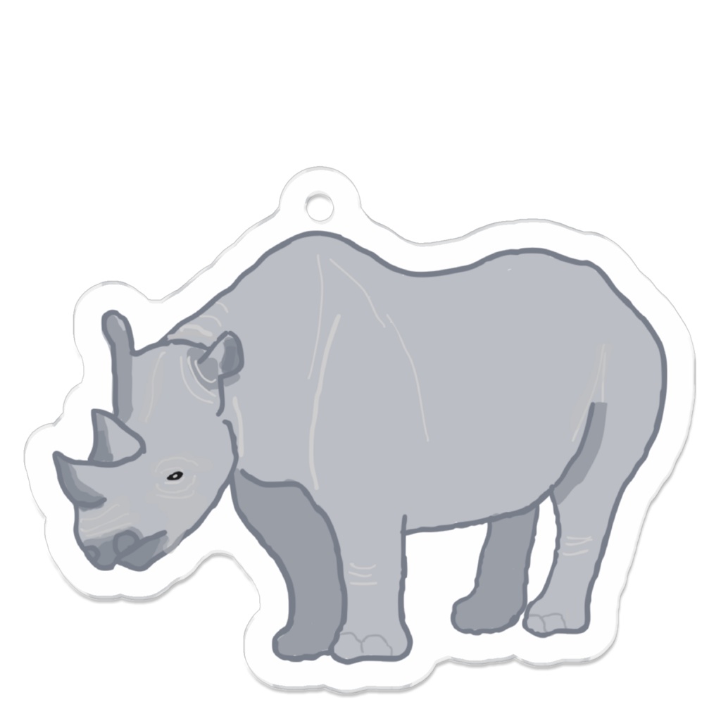 ZOOLOGICAL ARCHIVE No.010|シロサイ 標本タグアクリルキーホルダー(50mm)