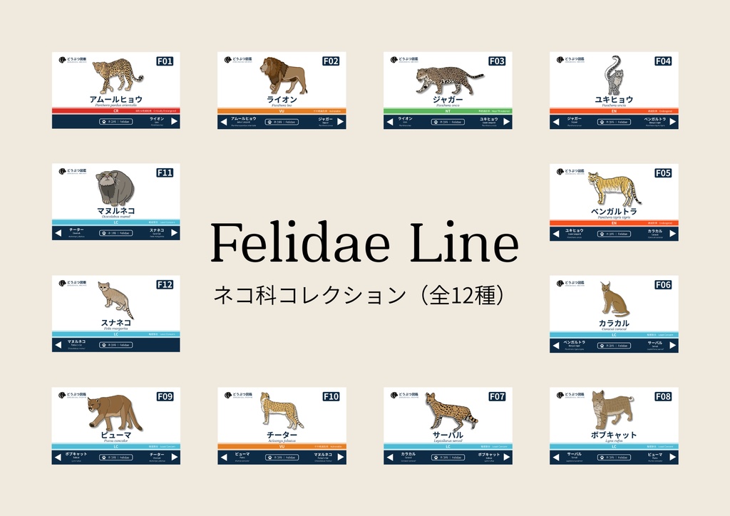 Felidae Line｜ネコ科コレクション（全12種）