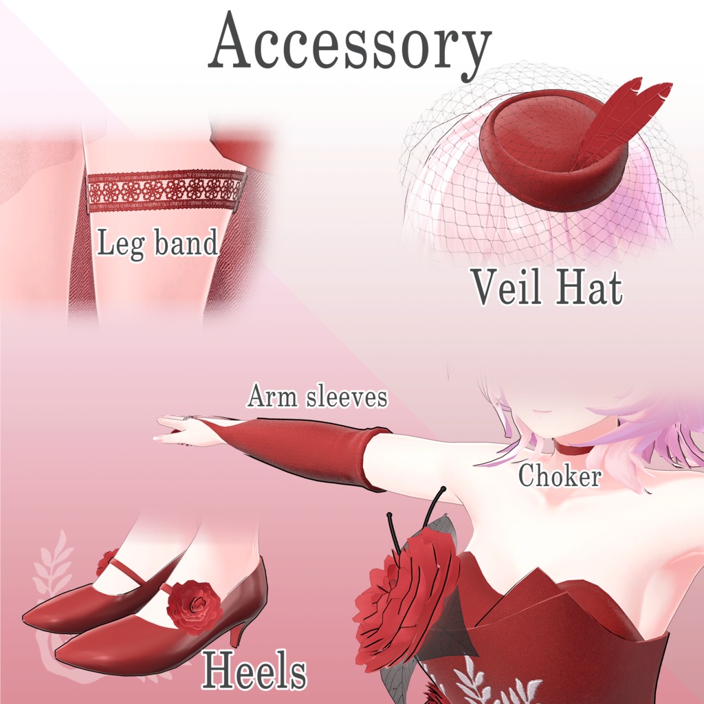 【3アバター対応】Flower Dress