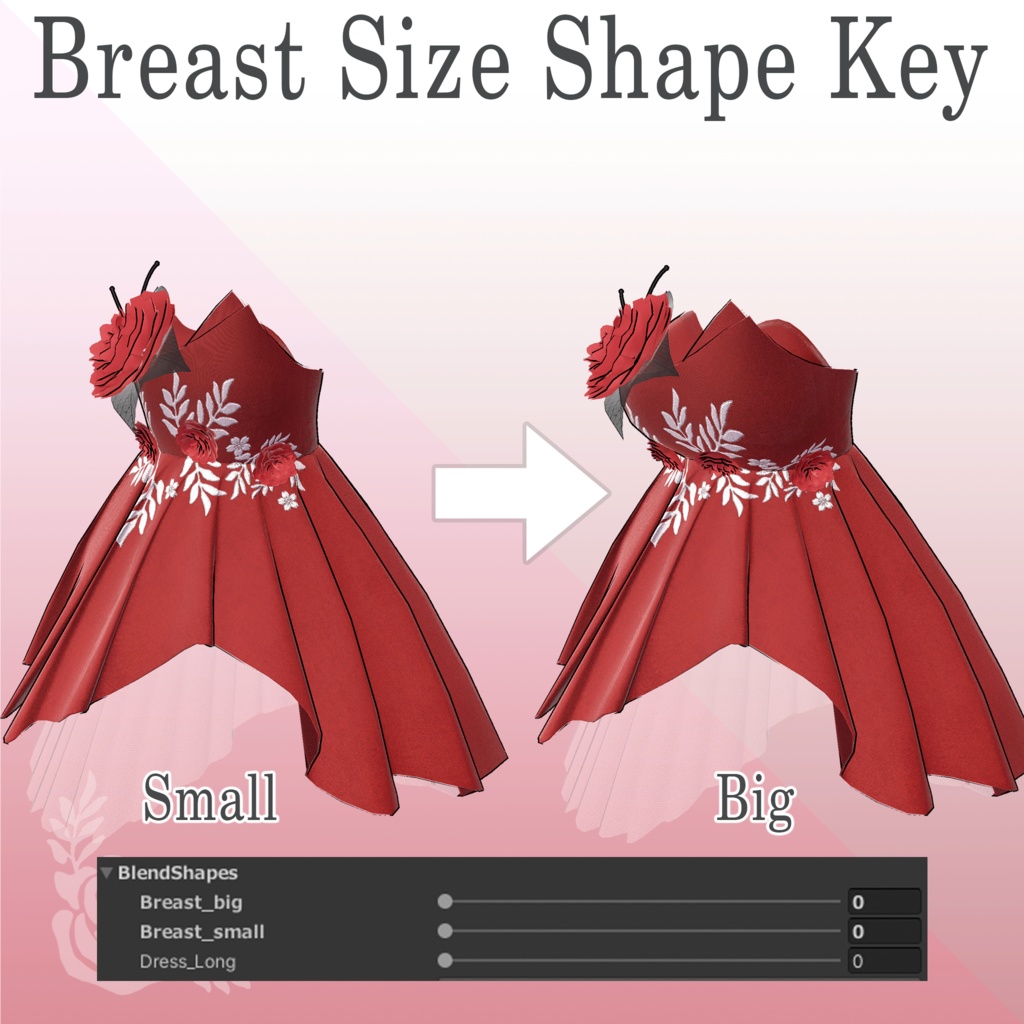 【3アバター対応】Flower Dress