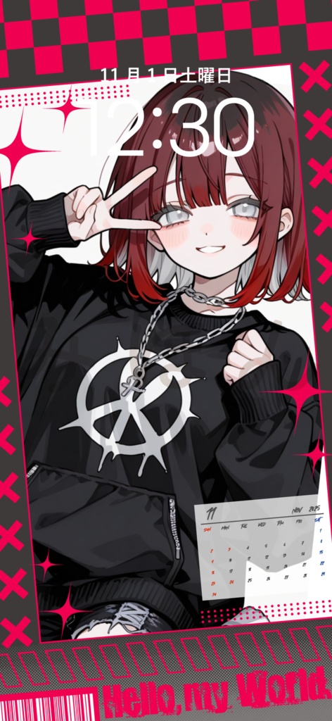 ❄️11月用のカレンダー付き待ち受け素材❄️