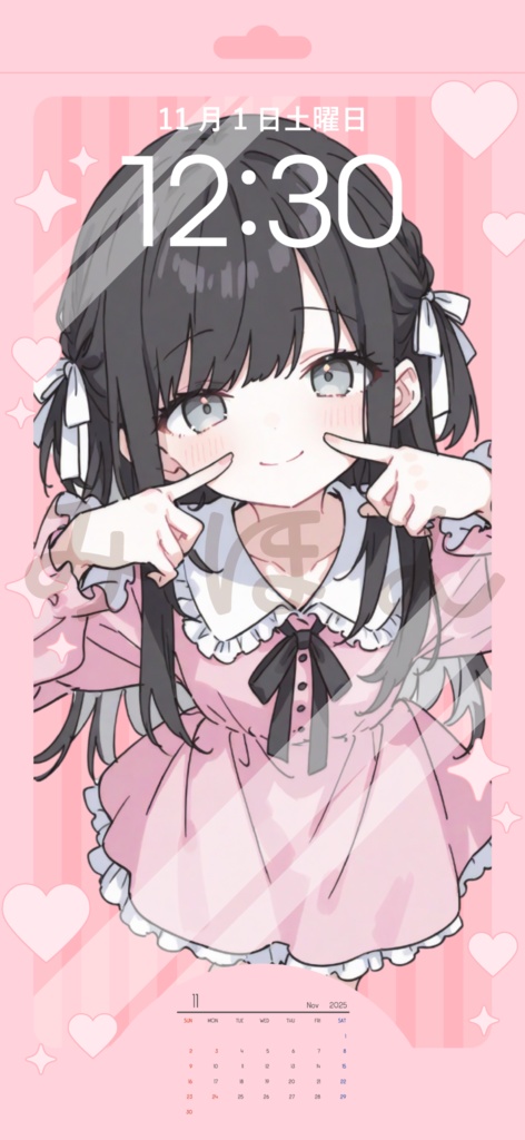 ❄️11月用のカレンダー付き待ち受け素材❄️