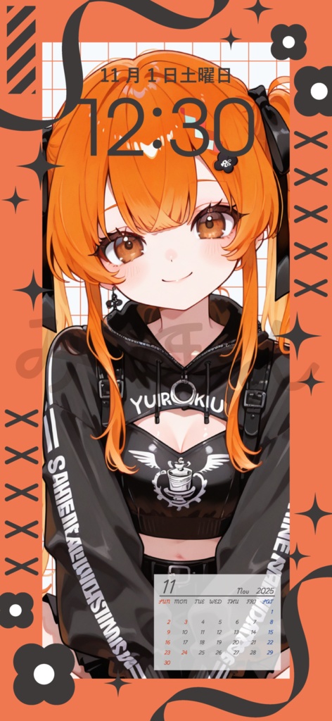 ❄️11月用のカレンダー付き待ち受け素材❄️