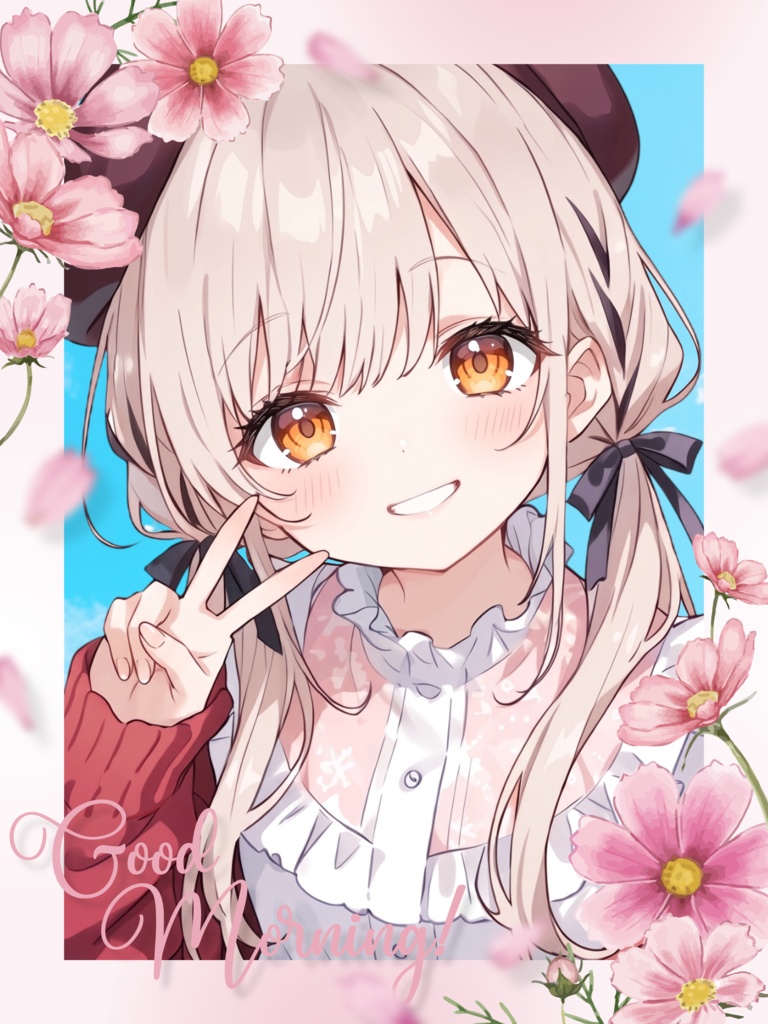 秋にピッタリ💐コスモスフレーム【VTuber向け素材】