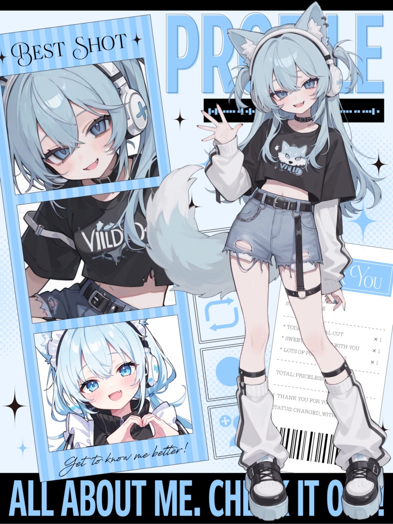 サブカル風🩵プロフィール宣伝画像-全55色