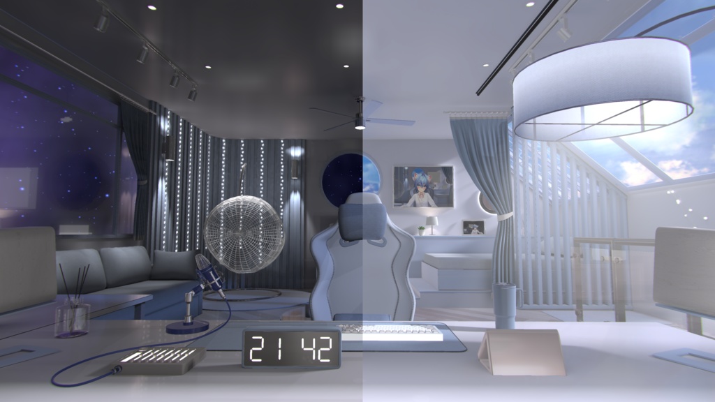 [Warudo Standard/BRP- Environment] Loft Studio (Day + Night)