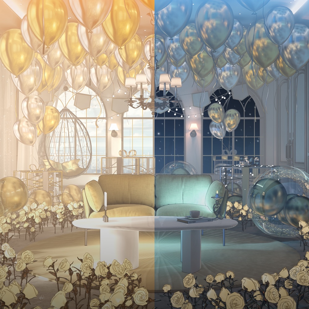 WARUDO PRO/URP] Party Room + Customizable balloon Prop