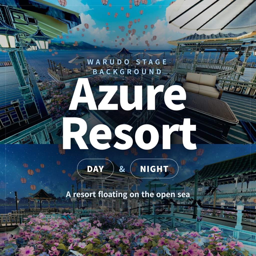 [Warudo Standard/PRO] Azure Resort (Day/Night)