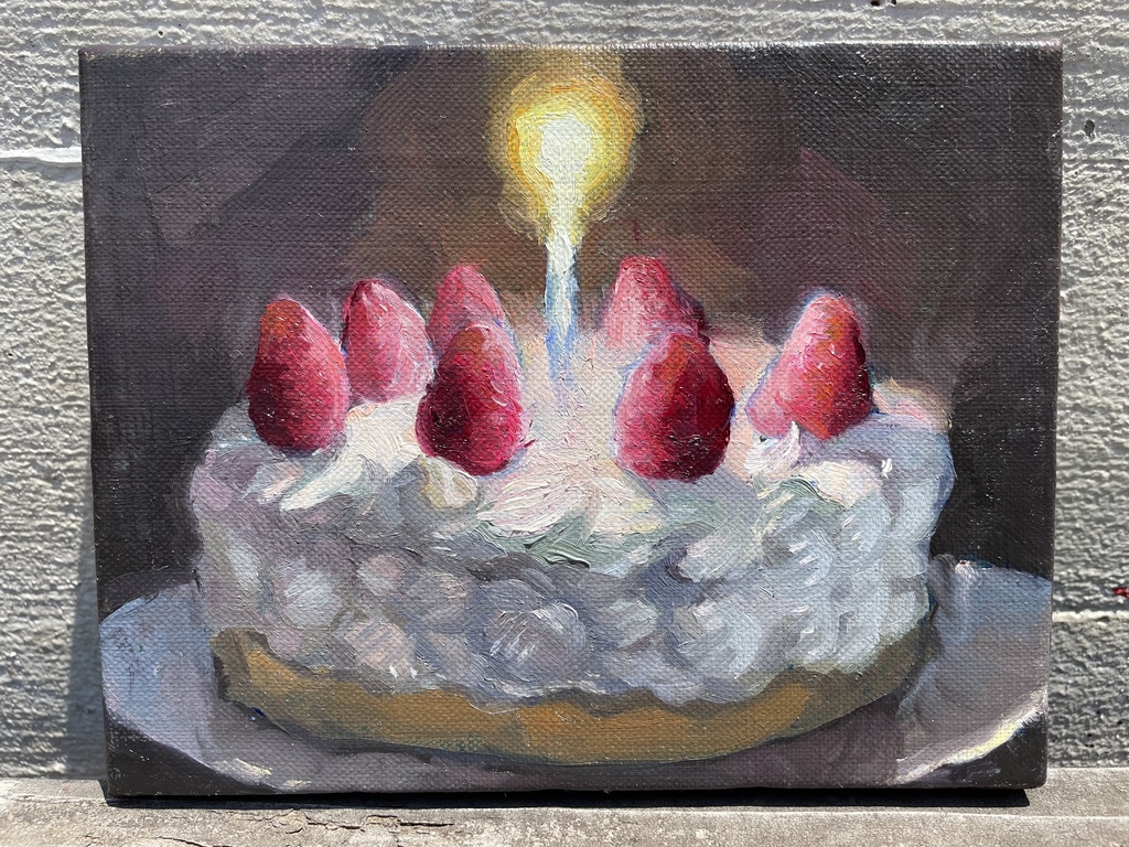 油絵 絵画 【ショートケーキ】