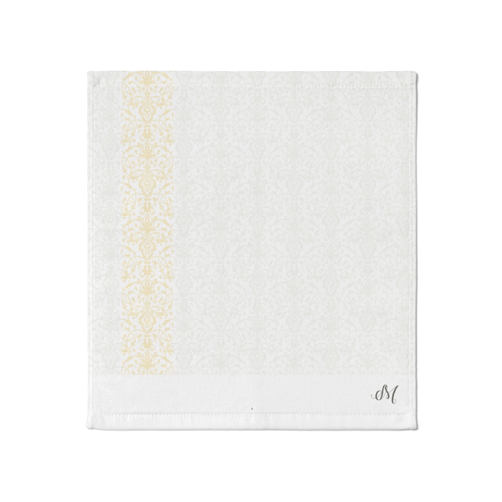 美柳咲妃 ダマスク柄タオル ホワイト L