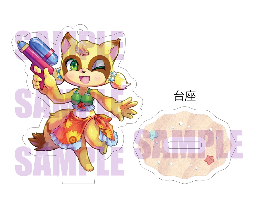 ぽむり(水着) 台座付アクリルキーホルダー