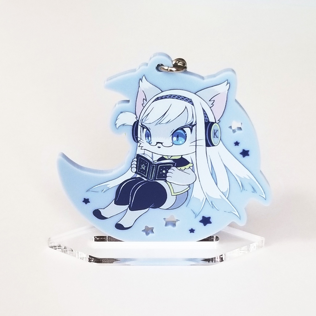 ビャクヤ三日月マットアクリルキーホルダー