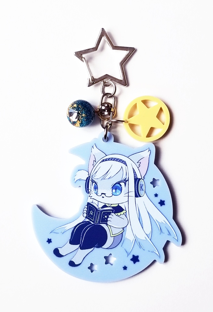 ビャクヤ三日月マットアクリルキーホルダー