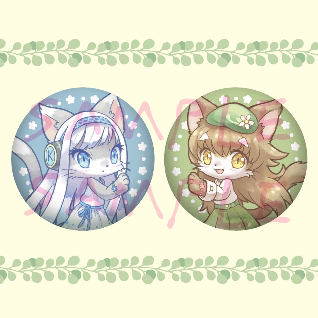 缶バッジセット(ビャクヤ・カチュア)