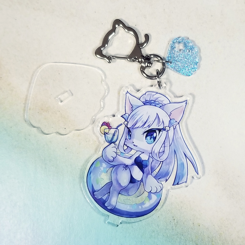 【リニューアル】水着ビャクヤ 台座付きアクリルキーホルダー