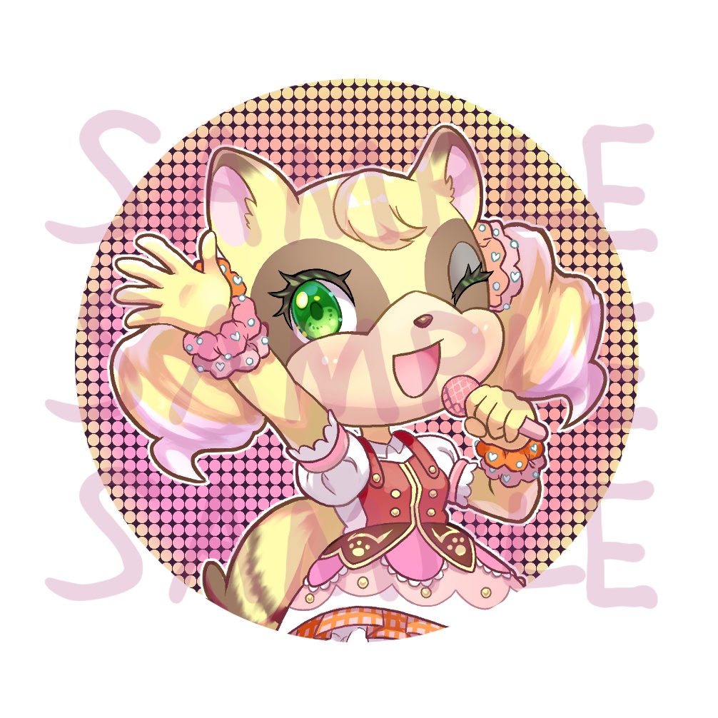 アイドルぽむり オーロラ缶バッジ