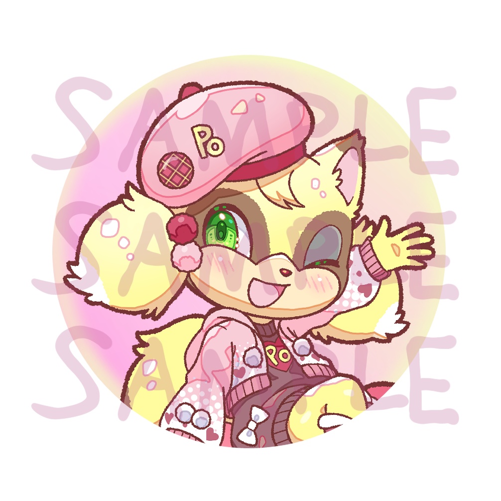 kawaiiぽむり　オーロラ缶バッジ