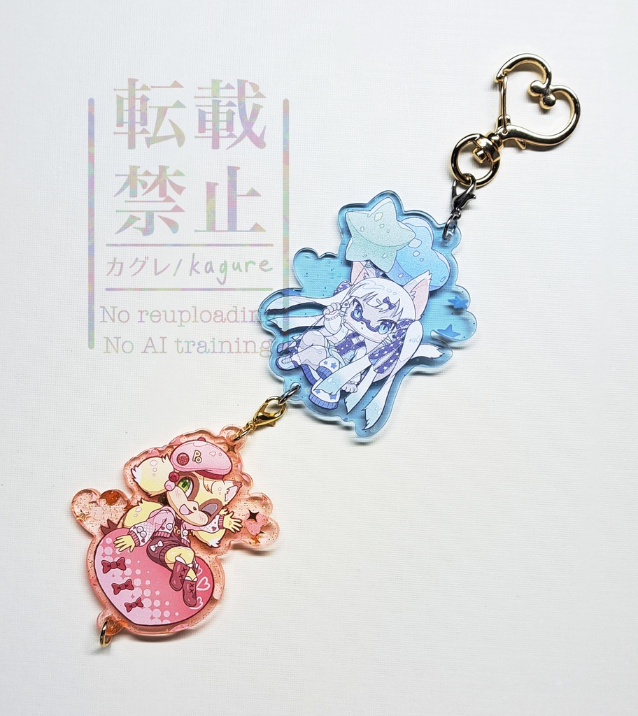 kawaiiビャクヤ&ぽむり 連結アクリルキーホルダー