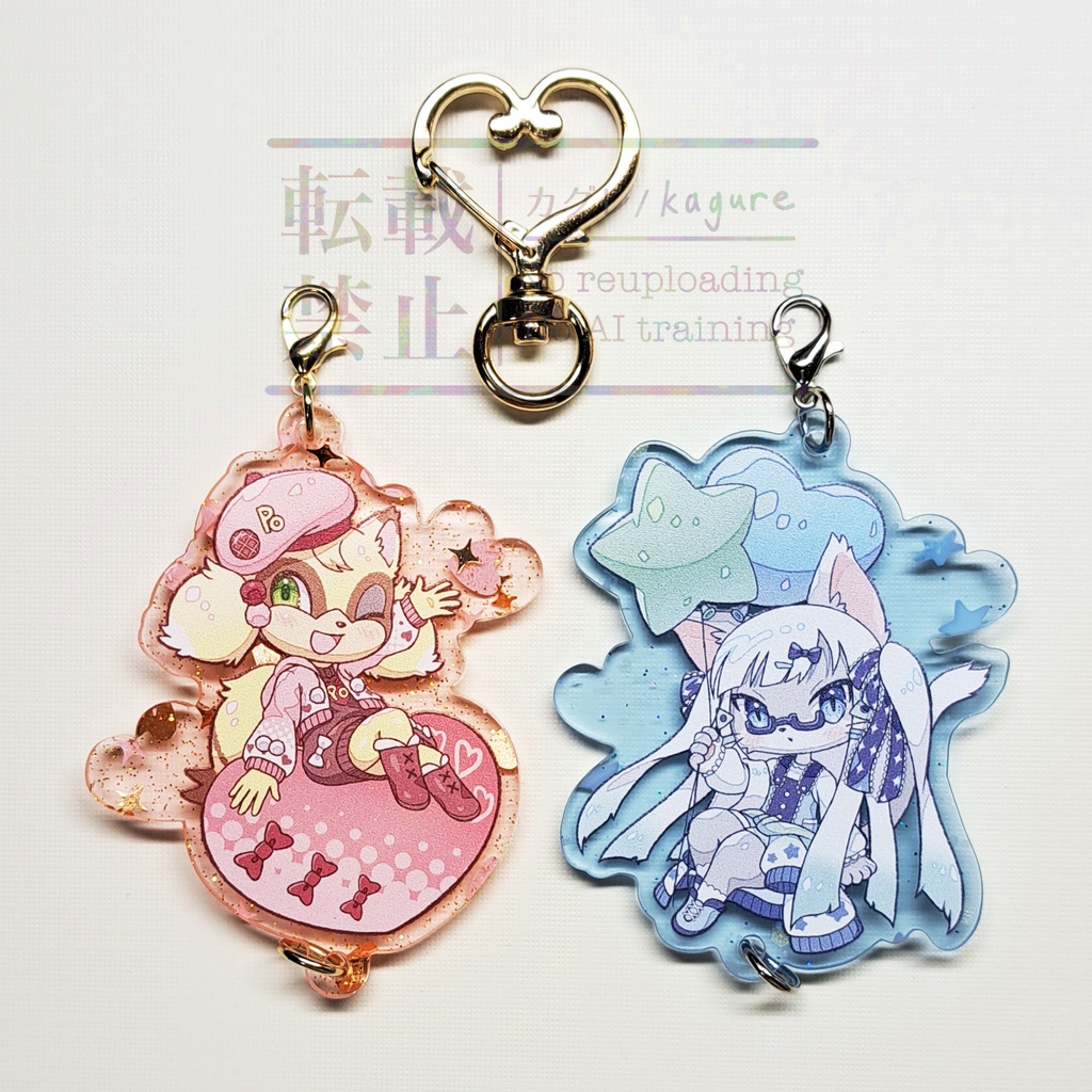 kawaiiビャクヤ&ぽむり 連結アクリルキーホルダー