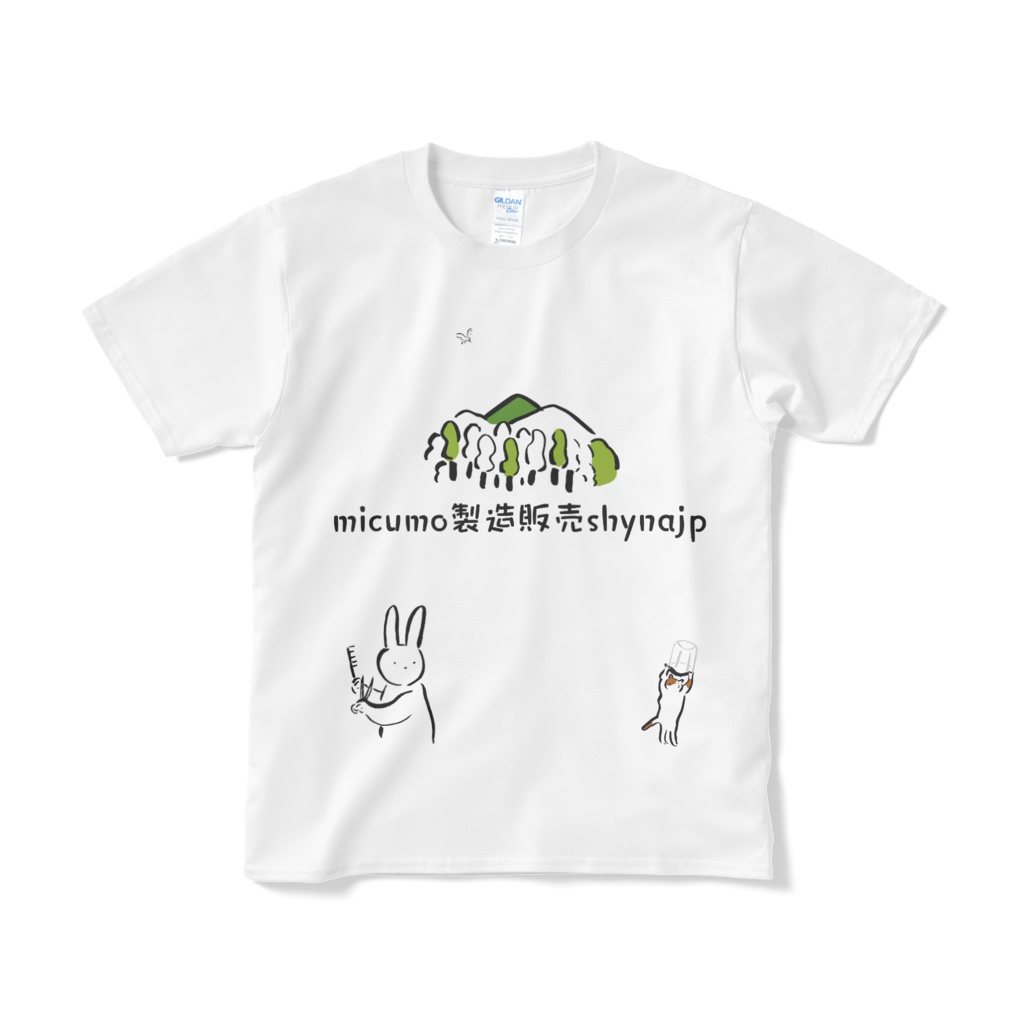 micumo うふふのうさぎさん 製造販売shynajp Tシャツ (ホワイト)