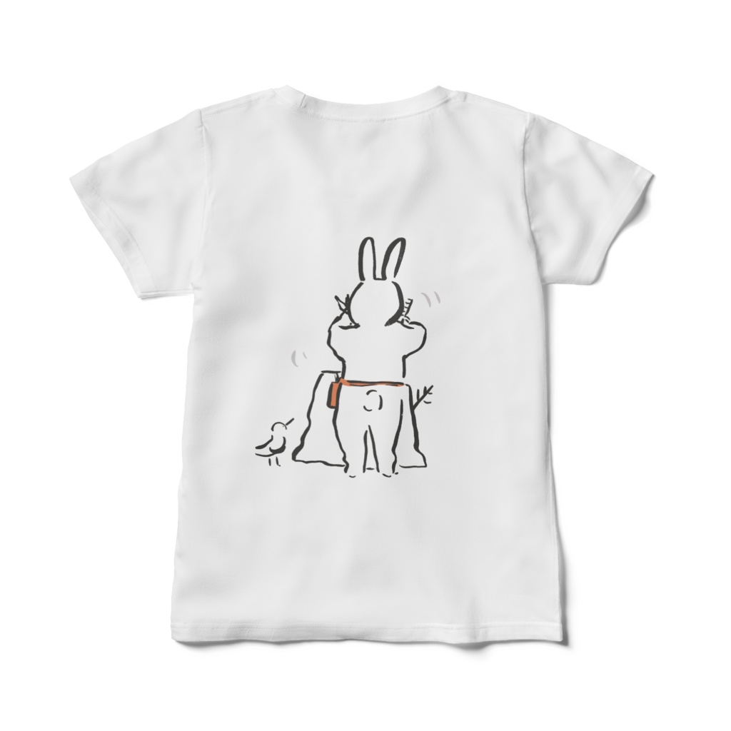 micumo  うふふのうさぎさん サロンワーク背面 レディースTシャツ