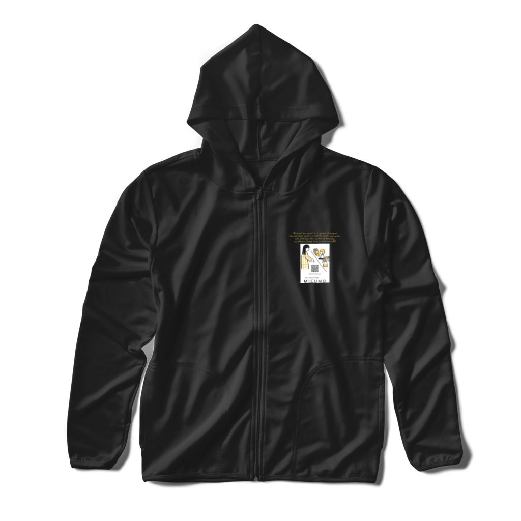 micumo うふふのうさぎさん bigens　ドライジップパーカー(ブラック)