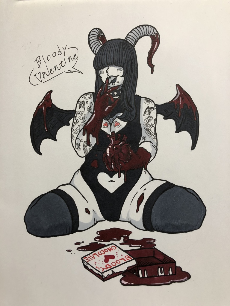 B5原画　アナログイラスト　女の子