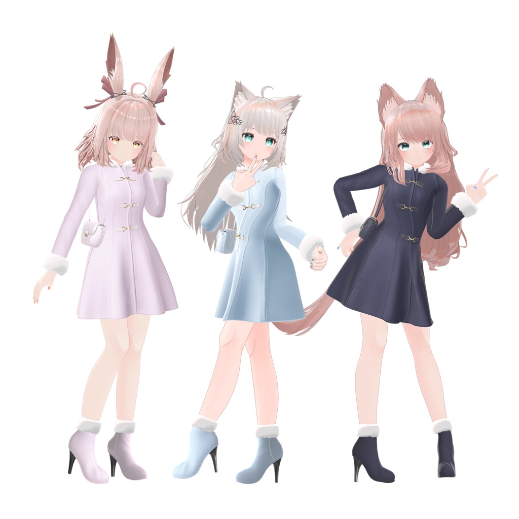 【48アバター対応】ふわふわパステルコート