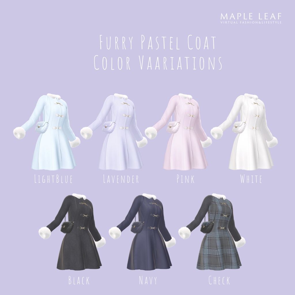 【48アバター対応】ふわふわパステルコート