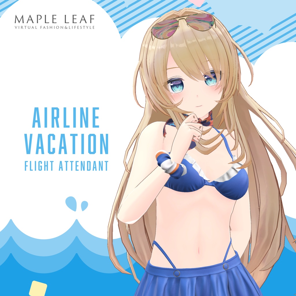 【24アバター対応】Airline Vacation ビキニ+腕時計+バッグ