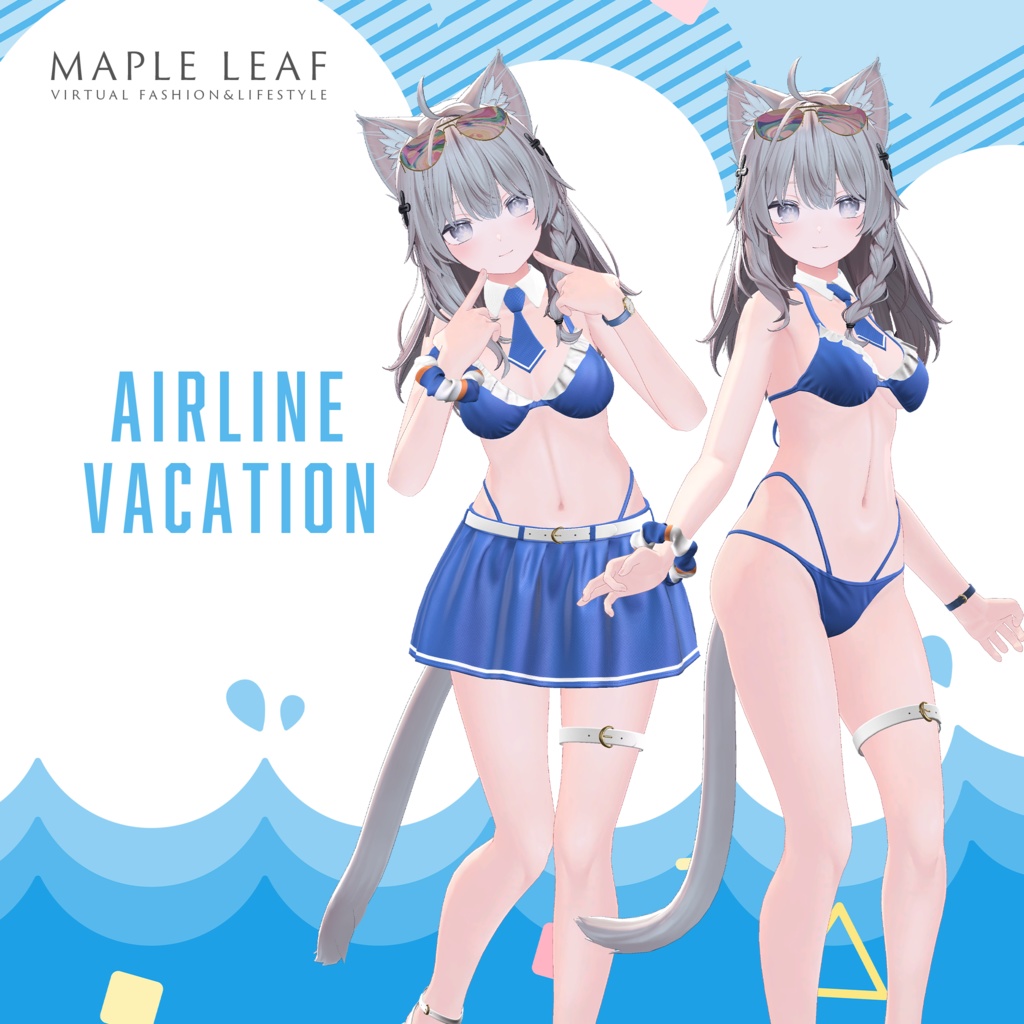 【23アバター対応】Airline Vacation ビキニ＋腕時計＋バッグ