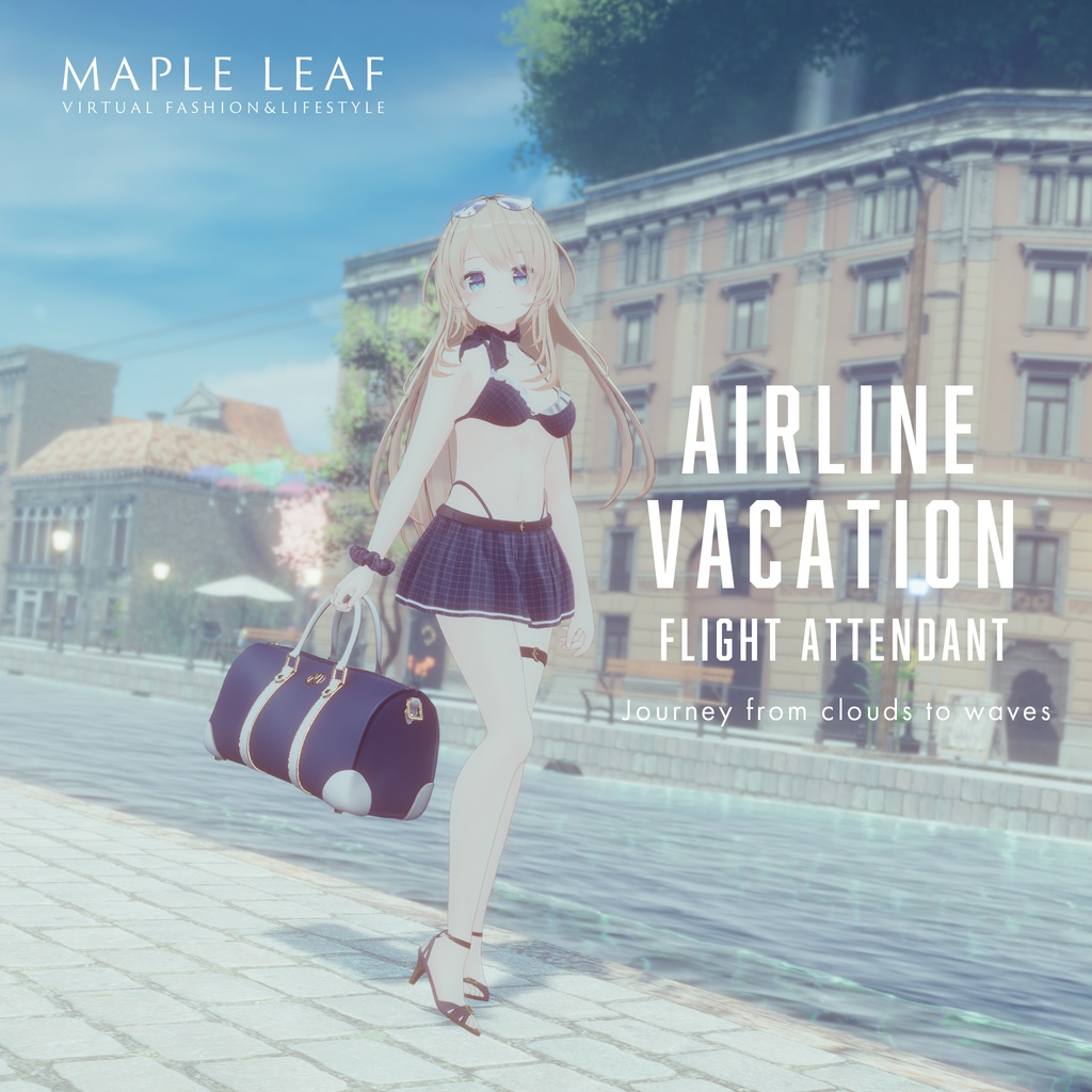 【24アバター対応】Airline Vacation ビキニ+腕時計+バッグ