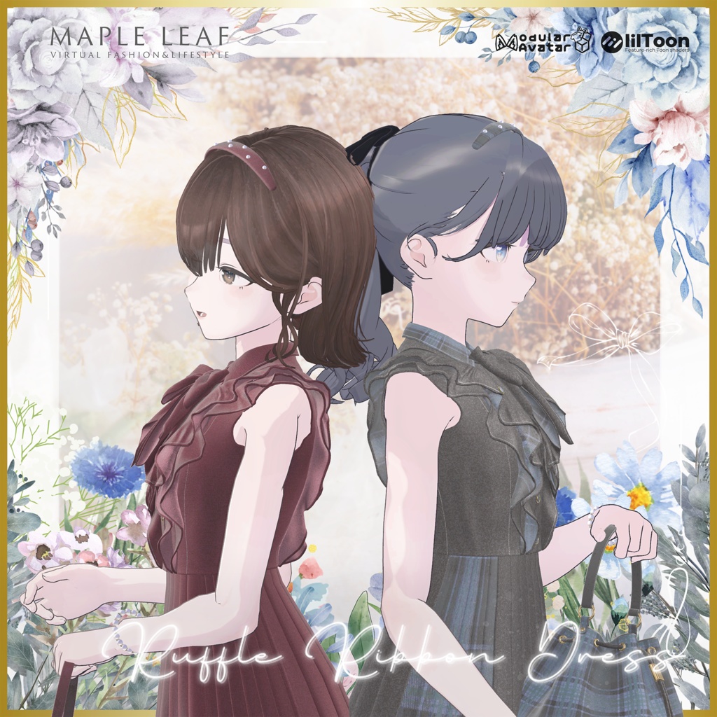 【27アバター対応】Ruffle Ribbon Dress