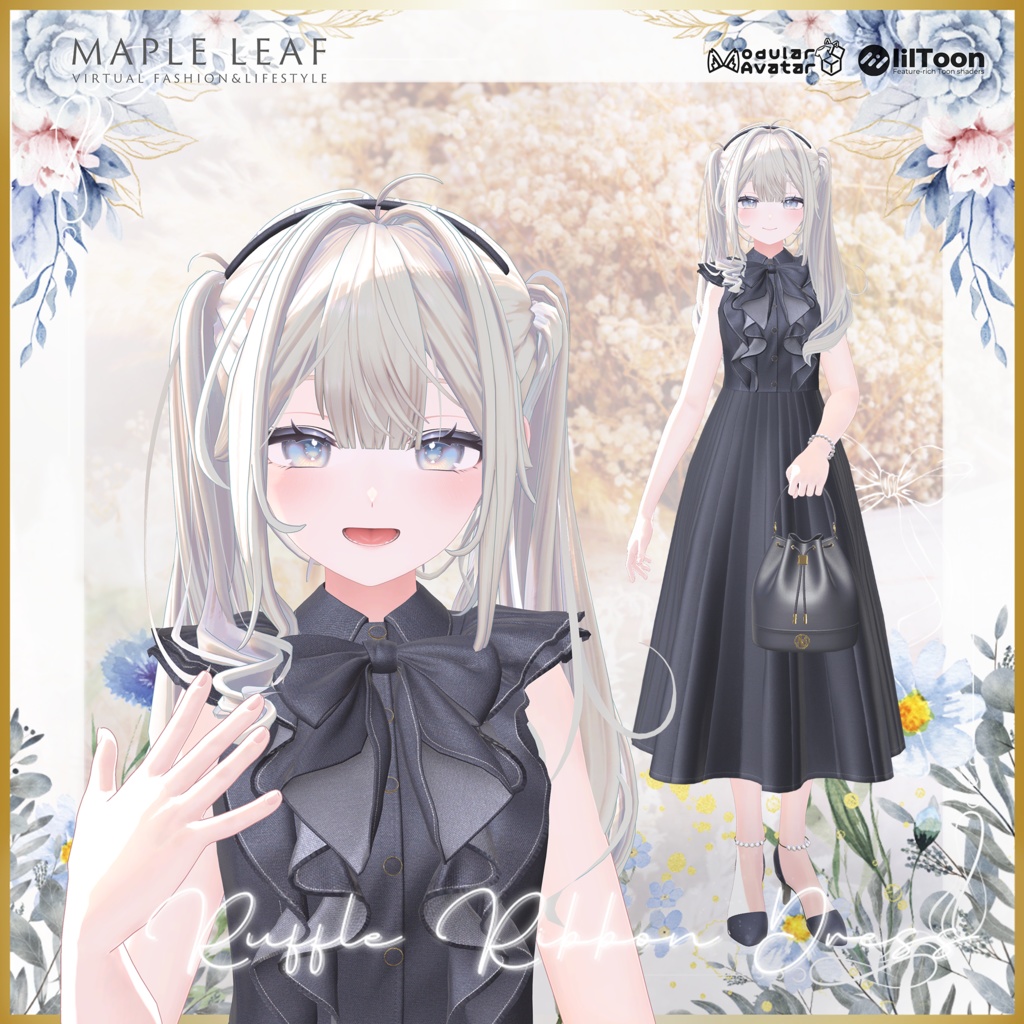 【27アバター対応】Ruffle Ribbon Dress