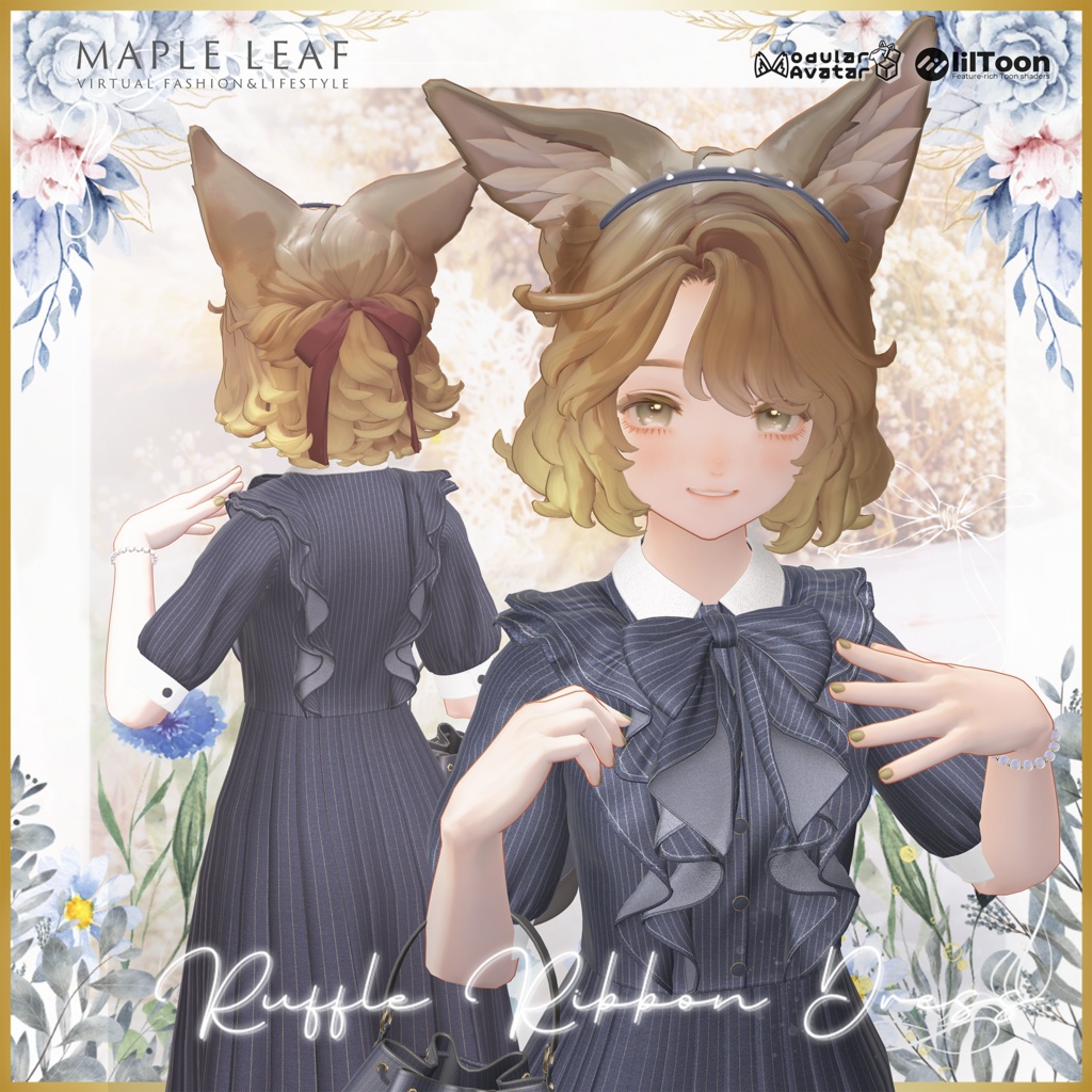 【27アバター対応】Ruffle Ribbon Dress