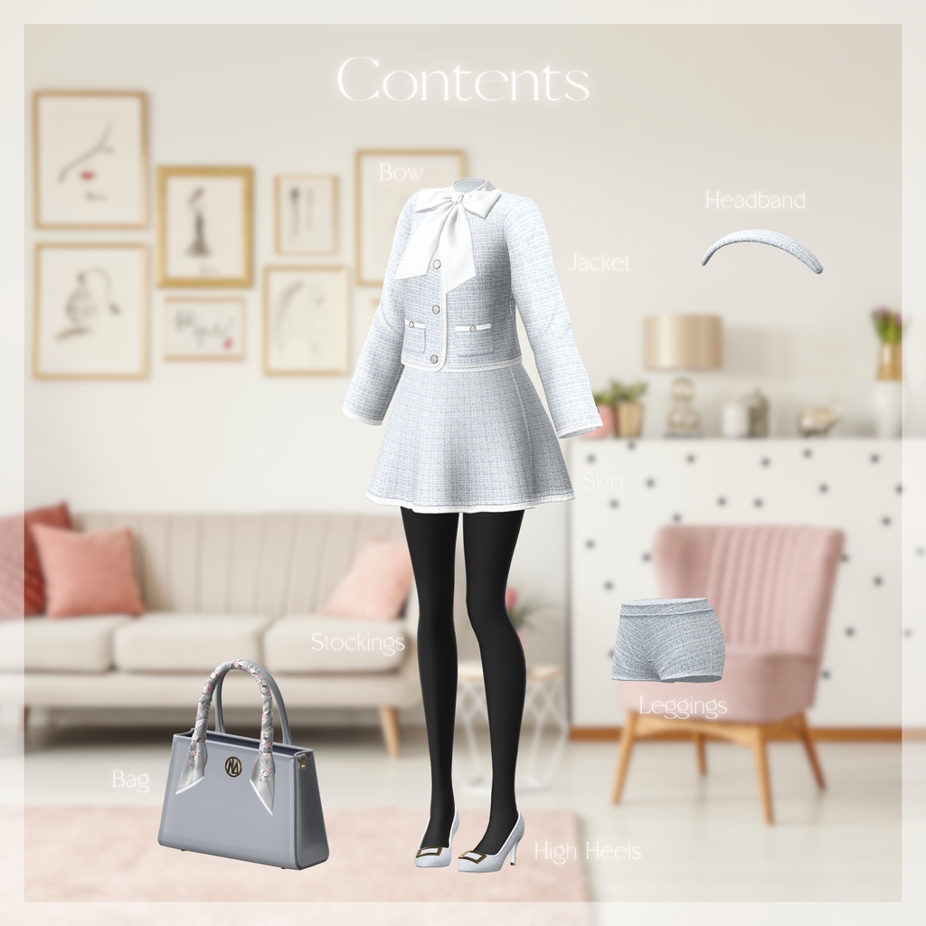 【20アバター対応】Ribbon Tweed Jacket