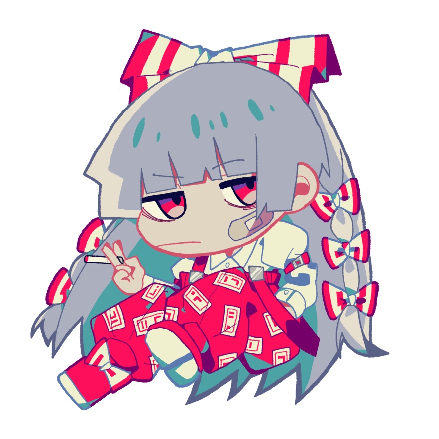 永夜抄自機人間組&妹紅ステッカー