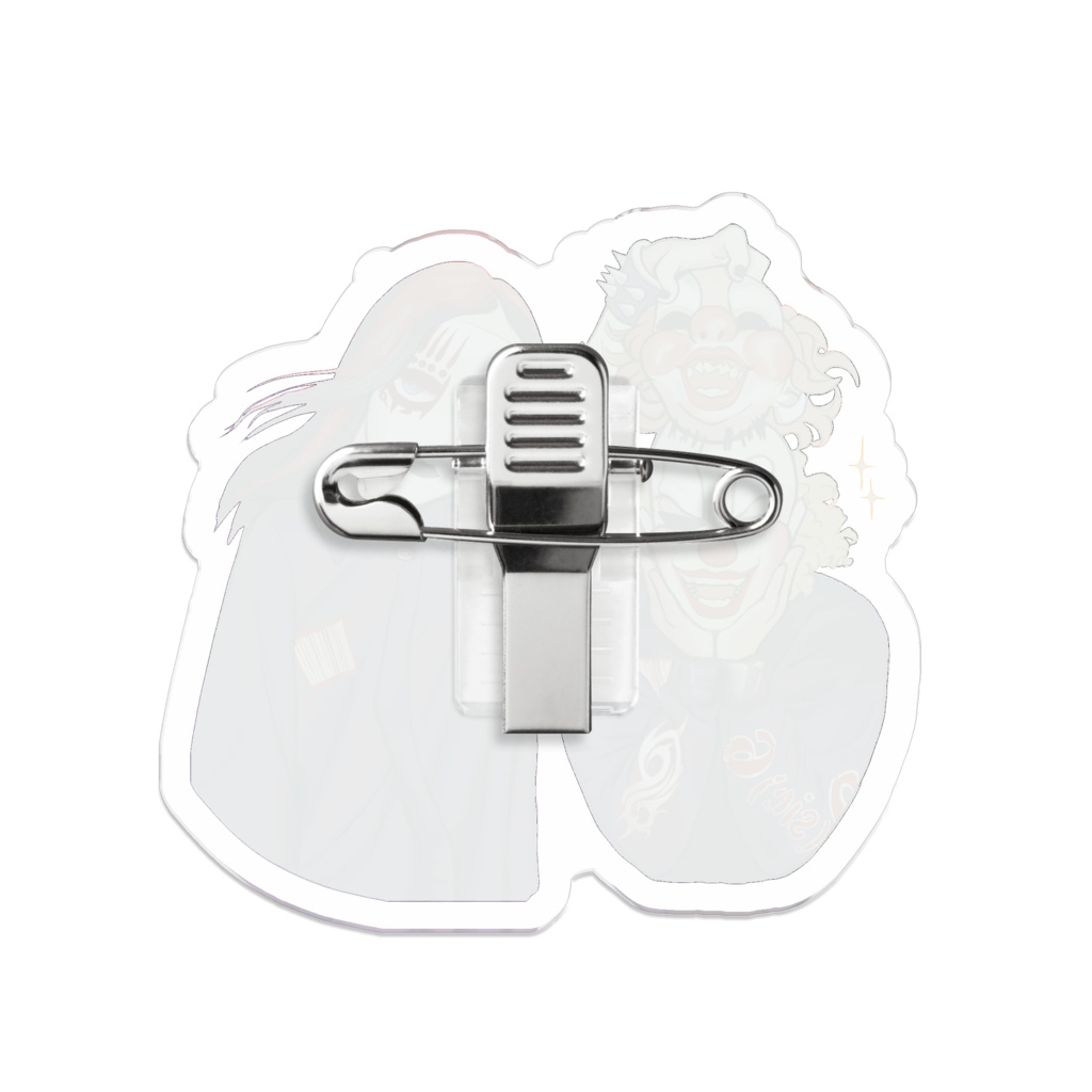 joey and clown cute chibi acrylic badge (slipknot)