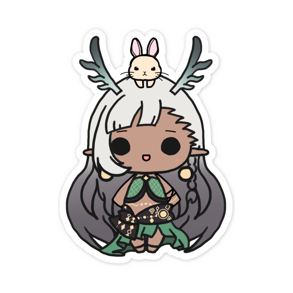 新竜モカ(うさ)スマホステッカー