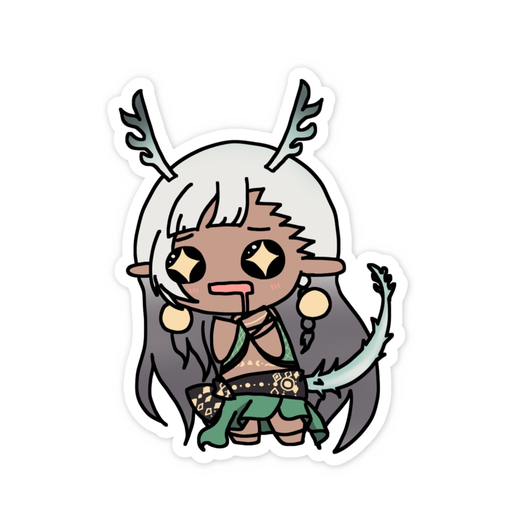 新竜モカ(よだれ)スマホステッカー