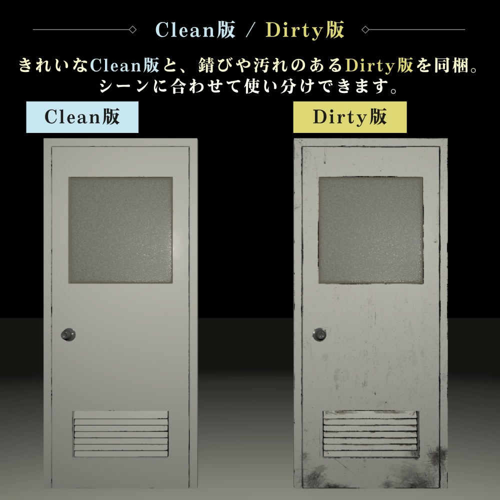 古びたドア / Old Door【VRChat向け3Dモデル】