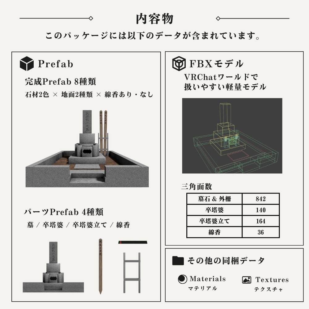 【VRChat向け】日本のお墓 / Japanese Grave