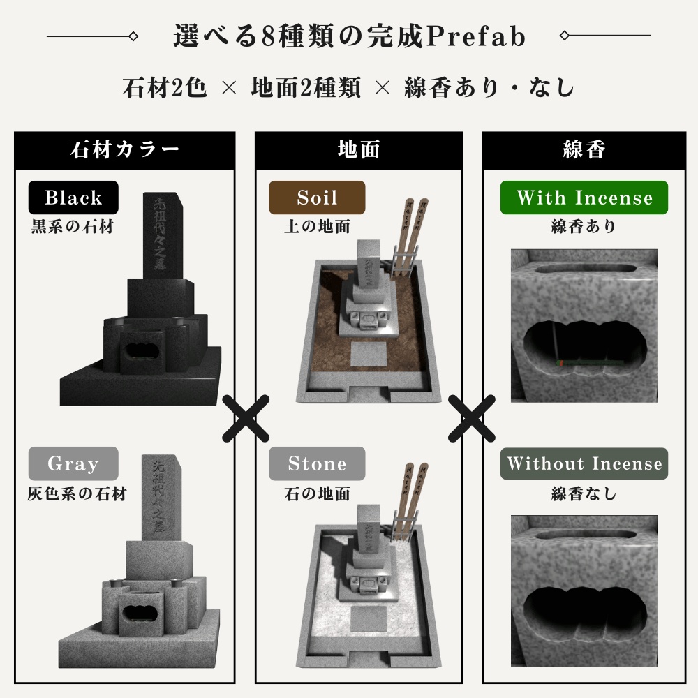 【VRChat向け】日本のお墓 / Japanese Grave