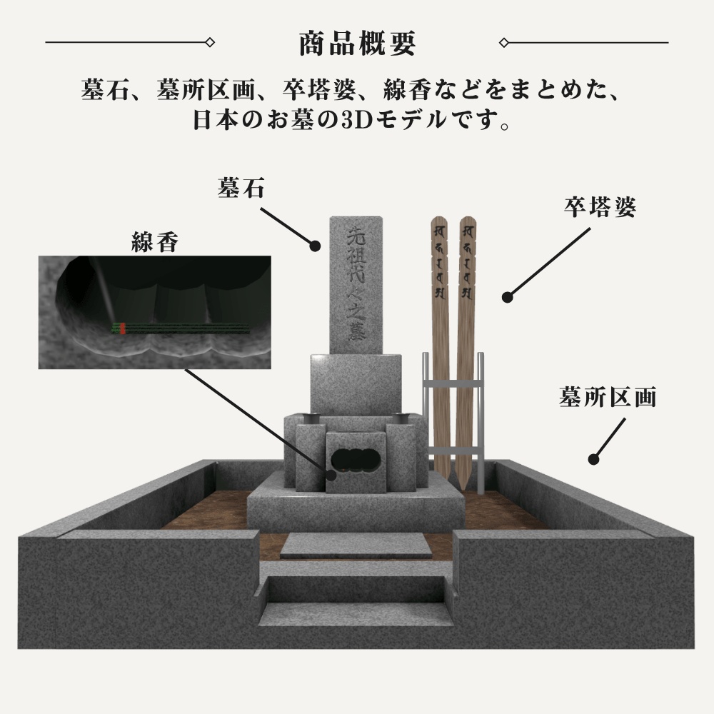 日本のお墓 / Japanese Grave【VRChat向け】