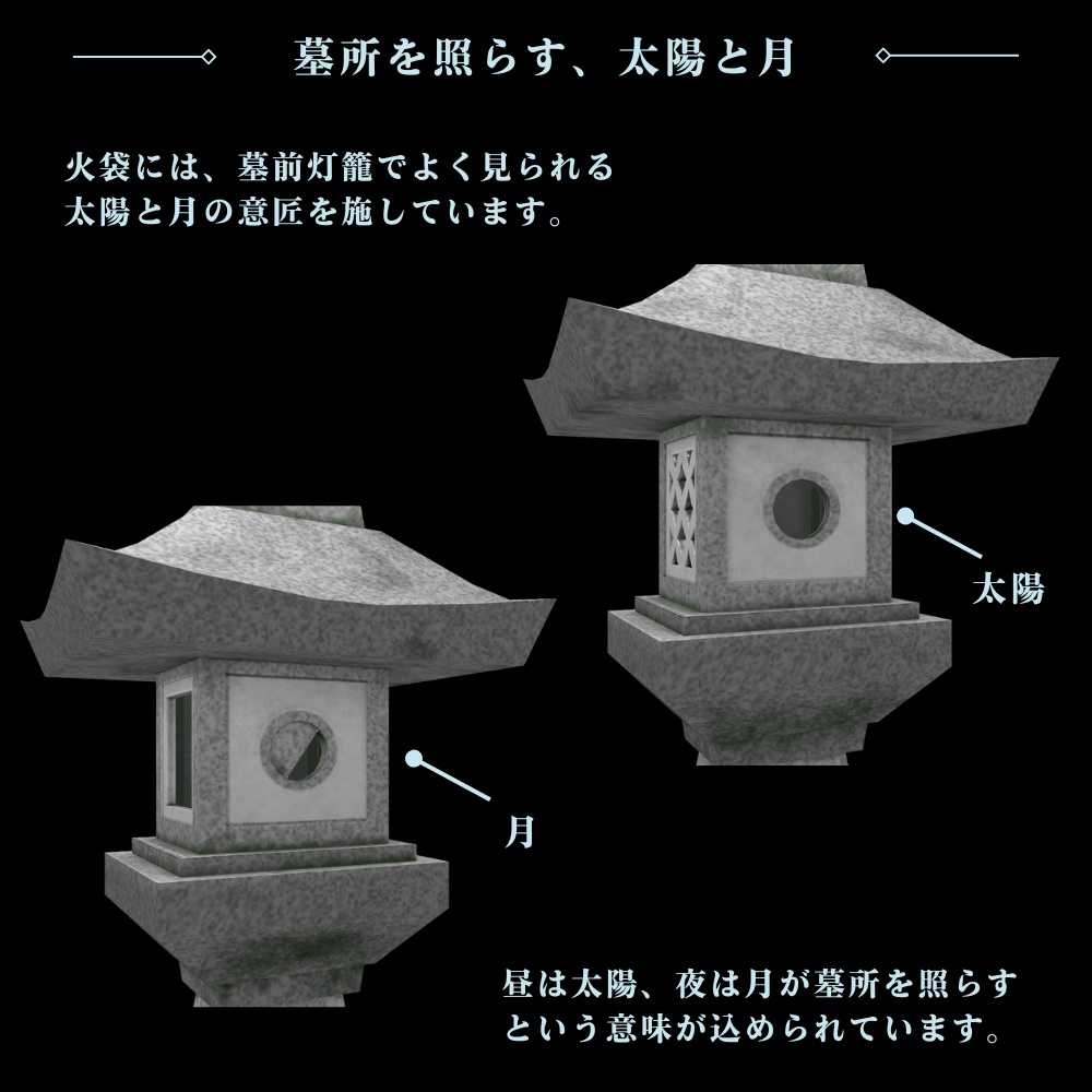 【VRChat向け】静かに見守る墓前灯籠 / Grave Lantern