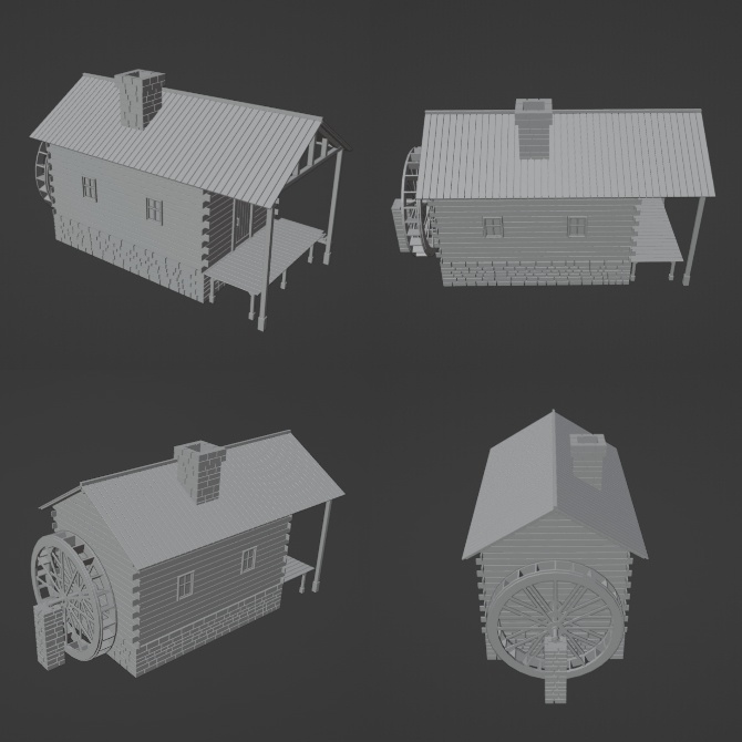 中世の水車小屋1 Medieval Watermill 1