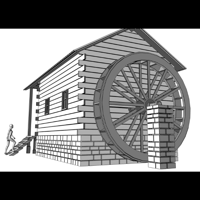 中世の水車小屋1 Medieval Watermill 1