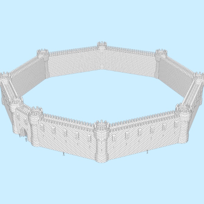 【3D素材】要塞の壁1【cs3o】