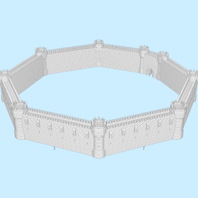 【3D素材】要塞の壁1【cs3o】