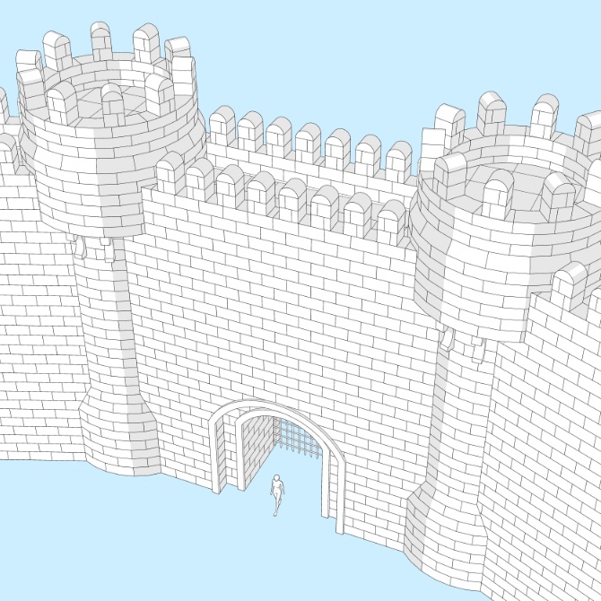 【3D素材】要塞の壁1【cs3o】